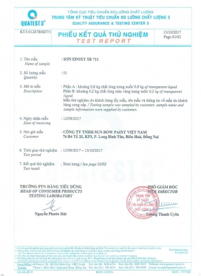 Test Report Epoxy Paint SB 711